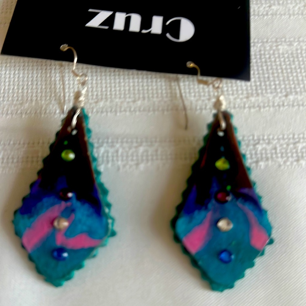Handmade leather earrings